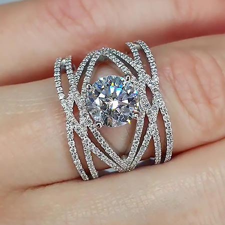 Кольцо IQ Diamonds с выращенными бриллиантами 1,915 ct